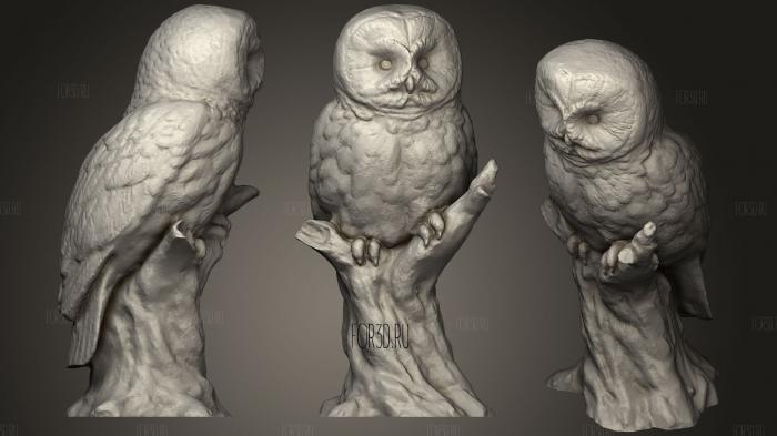 Owl Statue 3 stl model for CNC